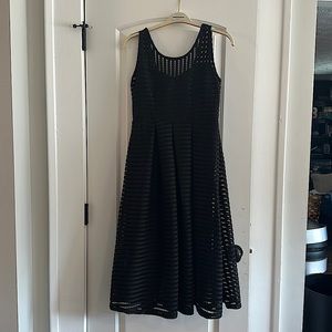 Christian Siriano 2017 Mesh Stripe Cocktail Dress